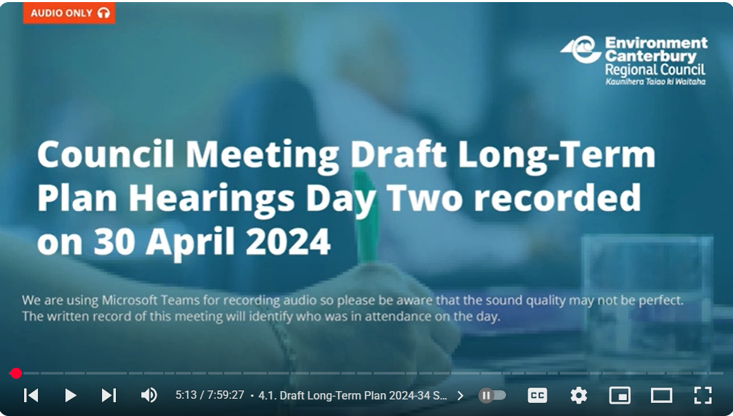 ECAN – 2024 Long Term Plan Deputation